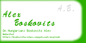alex boskovits business card